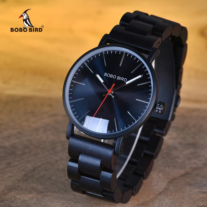 Wooden Men Watches Luxury Brand Relogio Masculino Quartz Watch Ideal Custom Gifts Items in Wood Box Erkek Kol Saati