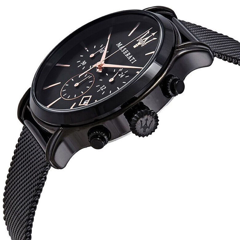 Maserati Epoca Black Steel Case with Milanese Strap Men'S Watch. R8873618006