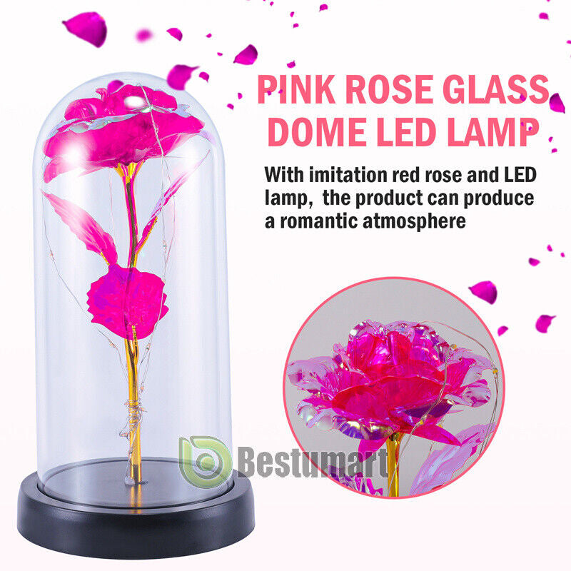 Rose LED Light Glass Gifts for Wife Women Mom Her Christmas Girlfriend Birthday