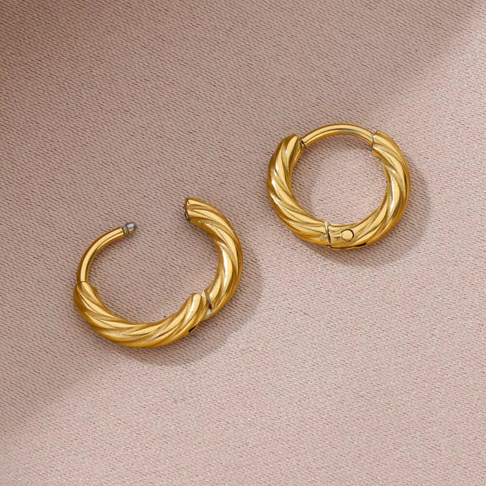 Gold Color Hoop Earrings for Women Oval Circle Stainless Steel Earrings 2024 Trending Femme Elegant Piercing Ear Jewelry Aretes