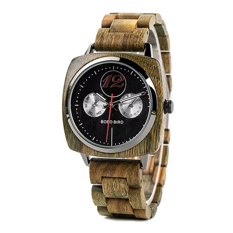 Relogio Masculino  Men Watch Stylish Wooden Timepieces Mens Wrist Watches in Wood Gift Box Erkek Kol Saati LOGO Custom