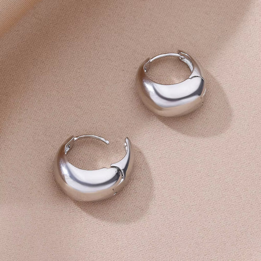 Gold Color Hoop Earrings for Women Oval Circle Stainless Steel Earrings 2024 Trending Femme Elegant Piercing Ear Jewelry Aretes