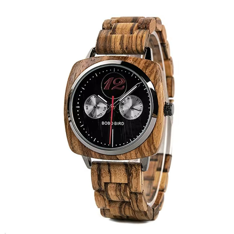 Relogio Masculino  Men Watch Stylish Wooden Timepieces Mens Wrist Watches in Wood Gift Box Erkek Kol Saati LOGO Custom