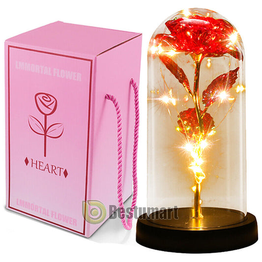 Rose LED Light Glass Gifts for Wife Women Mom Her Christmas Girlfriend Birthday